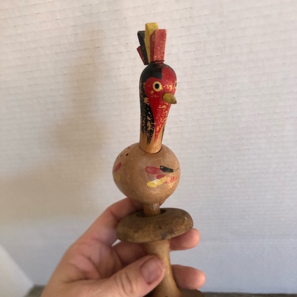 Vtg Handcrafted Wooden Bird Appetizer Holder - Picture 9 of 10